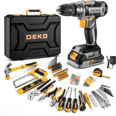 Produktbild von 186-teiliges Werkzeugkoffer mit 20V Akkuschrauber Grau