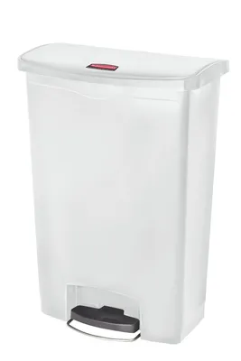 Image de Rubbermaid 1883561 Poubelle à pédale Rubbermaid Slim Jim, 90 litres, blanche