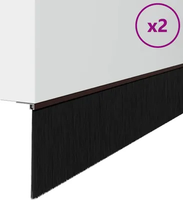 Image de vidaXL Joint d'étanchéité pour portes, à fixer, 2 pièces, 100 cm, alliage d'aluminium