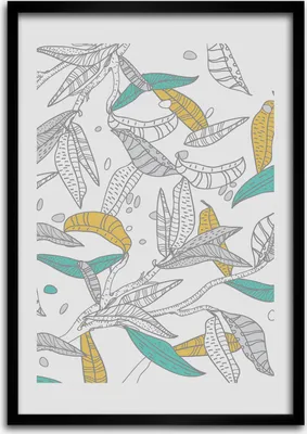 Produktbild von Bild - Bilderrahmen - Foto - 70 cm x 100 cm - MDF - Rahmen - Wandkunst - Bunte Blätter