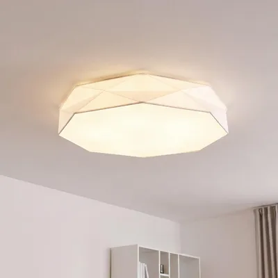Immagine prodotto di Lampada da soffitto in tessuto bianco Ø 88 cm grande basso-abbagliante moderno soggiorno camera da letto plafoniera