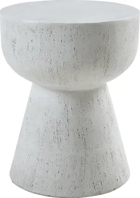 Produktbild von Beistelltisch 'Oulvepijanse' Leichtbeton fertig montiert 51 x Ø40 cm Weiß