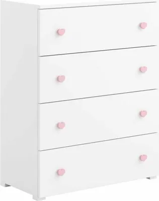 Produktbild von Kommode Emily weiß - Griffe rosa
