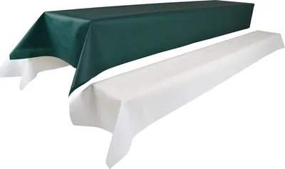 Produktbild von Sensalux abwaschbare Tischdecke, 1m x 2,5m, Grün, inkl. 2 weiße Bankauflagen