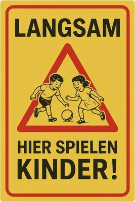 Productafbeelding van Waarschuwingsbord: Kinderen spelen, metaal, 20 x 30 cm, geschikt voor buitengebruik