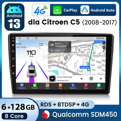 Zdjęcie produktu dla CarPlay Android Auto Car Radio For Citroen C5 (2008-2017) – wydajny ośmiordzeniowy procesor, 6+128 GB, GPS, Bluetooth, ekran dotykowy