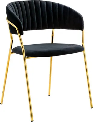 Produktbild von Der Stuhl MARGO in Schwarz – Samt und goldene Basis