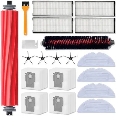 Produktbild von 20 Stück Zubehör Für Roborock S7 Maxv Ultra, Ersatzteile Für Roborock S7 Zubehörset Pro Ultra, 1 Hauptbürste, 1 Selbstreinigende Bürste, 4 Wischtücher, 4 Filter, 4 Seitenbürsten, 4 Staubbeutel
