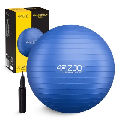 Produktbild von 4FIZJO Gymnastikball Reh Ball, aufblasbar, Reha, Pilates, Fitness, Therapie, 85 cm, blau