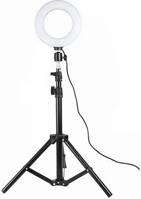 Image de INF Anneau lumineux rotatif avec support, LED, 20 cm - noir
