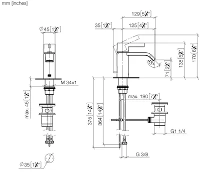 Produktbild von Dornbracht 33500671-99 WT-EHM mit Ablaufgarnitur IMO