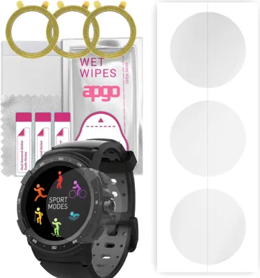 Produktbild von apgo 3 Stück Schutzfolie, klar, kompatibel mit MyKronoz ZeSport 2 Smartwatch, Hydrogel Displayschutzfolie mit Positionierhilfe, Displayfolie, robust und kratzfest