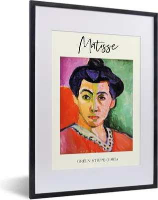 Produktbild von MuchoWow® Gerahmtes Poster Grüner Streifen (1905) - Matisse - Kunst 30x40 cm - Poster mit Schwarzem Bilderrahmen Wandposter Rahmen Foto Bilder - Wandposter Schlafzimmer