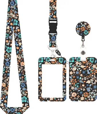 Produktbild von Ausweishülle Mit Lanyard Band,Inklusive Dreiteiliges Verpackungsset Umhängeband, Kartenhalter Und Leicht Zu Ziehendem Ring, Auswelter Ausziehbar Mit Id Clip ,Schlüsselband Mit Karabiner Für Frauen, Lehrer, Krankenschwester, Doktor, Student