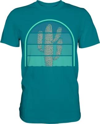 Produktbild von Retro Kaktus T-Shirt – Diva Blue / 3XL