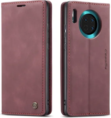 Image de Huawei Mate 30 Case, RetroPolyuréthaneLeather Case, Card Pockets, Magnetic Closure, Case with Stand Function for Huawei Mate 30 Red