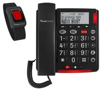 Productafbeelding van Amplicomms BIGTel 50 Alarm plus, telefoon met grote toetsen, donkergrijs