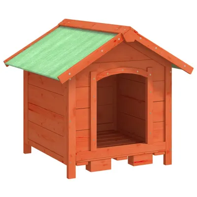 Zdjęcie produktu dla vidaXL Buda dla psa brązowa 65x65x61,5 cm lite drewno sosnowe