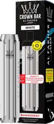 Produktbild von Al Fakher 600 Akkuträger Weiß – wiederaufladbarer Akku für 2-ml Pods, kompatibel mit Elfbar-ähnlichen Steckpods, 500 mAh, USB-C