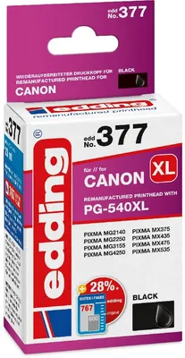 Produktbild von Druckerpatrone kompatibel mit Canon No. 540XL (PG-540XL) black Packung mit 12 Stück