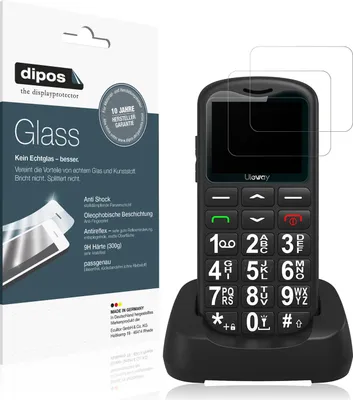 Produktbild von 2x Schutzfolie für Uleway Seniorenhandy matt - Anti-Shock 9H Folie dipos Glass Kunststoffglas