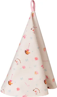 Produktbild von Clayre & Eef Geschirrtuch Ø 80 cm Beige Rosa Baumwolle Schaukelpferd
