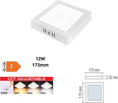Image de 0LDO-016-084-0018-010 : HOROZ plafonnier carré blanc 173x32m