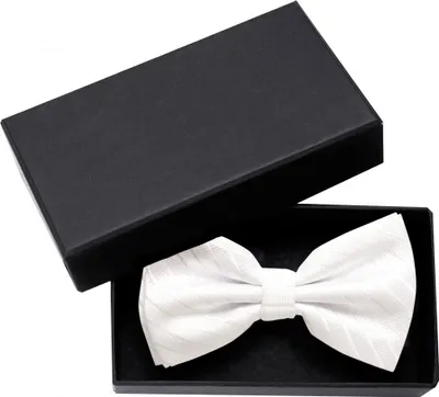 Produktbild von Fabio Farini - 1 Stück Weiße Herren Fliegen - Männer Querbinder Vorgebunden Bowtie Streifen - Weiß - White Snake
