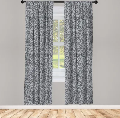Produktbild von ABAKUHAUS Leopard-Druck Vorhänge, Gardinen, Repetitive Wildtier Muster Monotone graue Farben Mode, 2 Stück 75 x 245 cm, , Charcoal Grey Pale Taupe