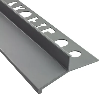 Produktbild von Alu Balkon Terrasse abtropf Profil Fliesenschiene Profil Schiene L300cm farbig 10mm grau