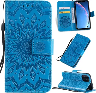 Produktbild von Mobigear Sunflower iPhone 11 Pro Hülle Klapphülle Geldbörse - Blau
