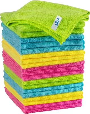 Zdjęcie produktu dla Ściereczki z mikrofibry Unyqoos® – zestaw 20 sztuk, wymiar 32 x 32 cm, skład: 85% poliester/15% nylon, wyjątkowo miękkie i nie pozostawiające żadnych śladów, idealne do czyszczenia okien, kuchni i samochodu