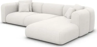 Produktbild von Strukturstoff L-Form Sofa Belio Weiß Rechts