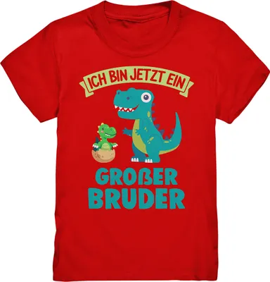 Produktbild von Dinos Großer Bruder Dinosaurier T-Shirt – Red / 134/146 (9-11)