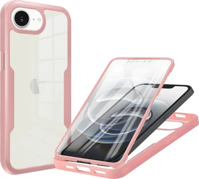 Produktbild von Schutzhülle für iPhone 16e/iPhone 17e, Eingebautem Displayschutz 360 Grad Komplettschutz Handyhülle Pink