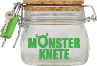 Produktbild von Spardose Geld Geschenk Ideen Monster Knete Grün Transparent Größe S 0.5 Liter