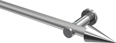 Produktbild von Interdeco Gardinenstange / Vorhangstange Silbergrau / Chrom, Typ Platon Savio (Kegel) ohne Ringe, 20 mm Ø 1-läufig, 600 cm