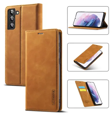 Obrázek produktu pro Galaxy S22 5G Kožené pouzdro s funkcí stojánku a držákem karet, peněženkový design pouzdro pro Samsung Galaxy S22 5G Hnědý