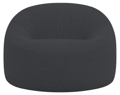 Image de Pouf déhoussable velours côtelé épais BANANAIR 100 cm gris foncé