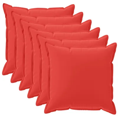 Imagen del producto de vidaXL, funda de cojín, 6 unidades, color rojo HOUTEN, 40 x 40 cm, poliéster