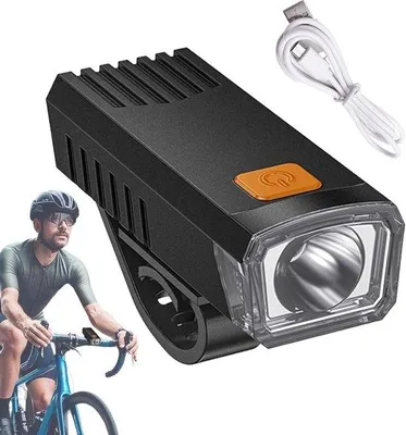 Productafbeelding van LED Fietsverlichting - Voorlicht Nachtfietsverlichting - Veilig Fietsen - 4 Lichtmodi USB Opladen - 7.5 x 5.7 x 3.4 cm