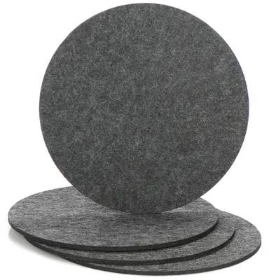 4er-Set Filzuntersetzer Ø 25 cm, anthrazit, rund, Tischschutz