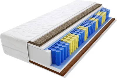 Produktbild von Matratze 180x220 cm Doppelmatratze, H4 Hart Federkernmatratze, Taschenfederkernmatratze 12 cm Hoch Kokosfaser Seegras Hypoallergene, HR-Schaum, Wendematratze mit Klimafaser, Gesteppter Bezug Panama Gras Mini