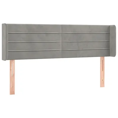 Produktbild von vidaXL Kopfteil mit Ohren Hellgrau 147x16x78/88 cm Samt