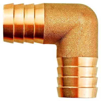 Produktbild von L-Stück Schlauchverbinder aus Messing mit Schlauchtülle Außendurchmesser 25 mm 1" Zoll und 2 Edelstahl-Schellen