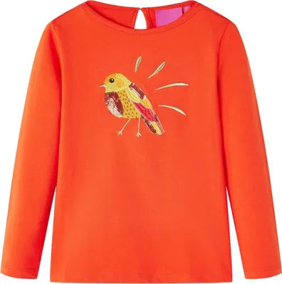 Produktbild von Kinder-Langarmshirt - Gute Qualität - Dunkelorange 92 - Langarmshirts MM294