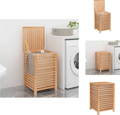 Zdjęcie produktu dla vidaXL Kosz na pranie 45x45x65 cm orzech - Kosze na pranie