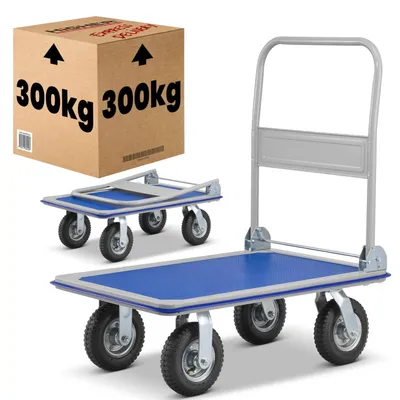 Zdjęcie produktu dla Wózek platformowy transportowy magazynowy 300 kg HIGHER koła pełne