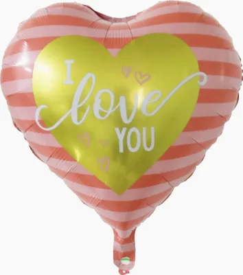 Produktbild von Folienballon Herz 45 cm, I love you rosa gold