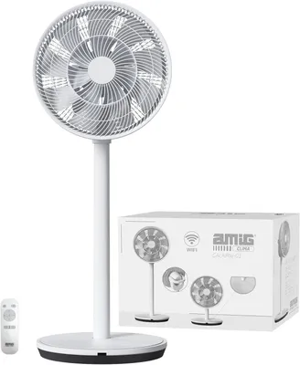 Immagine prodotto di Ventilatore da tavolo e ventilatore a pavimento con 26 velocità, funzionamento silenzioso e controllo tramite app